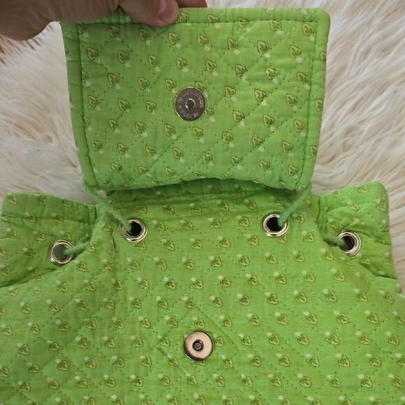 Green Quilted Patterned Backpack - Picture 3 of 6
